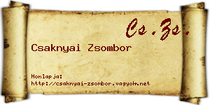 Csaknyai Zsombor névjegykártya