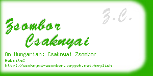 zsombor csaknyai business card